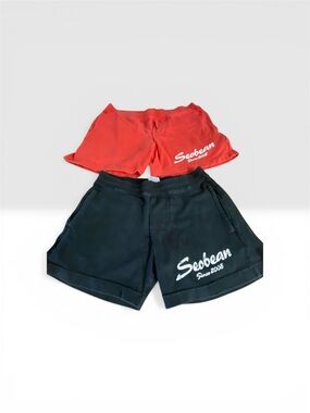 Men’s vintage Pair of Seobean Logo Athletic Shorts - Red & Black Small